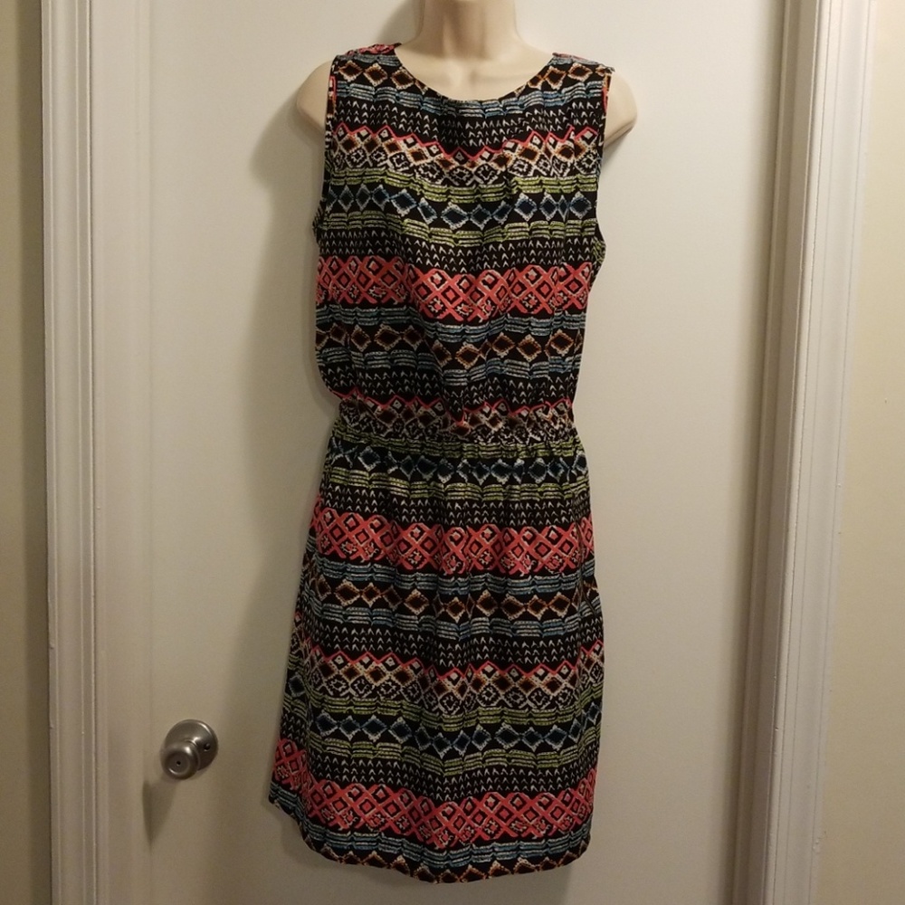 Speed control multi color women's mini dress